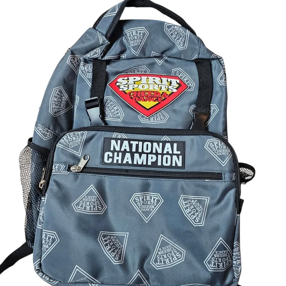 SPIRIT SPORTS CHEER & DANCE NATIONAL CHAMPION VARSITY BACK PACK BLUE/GREY